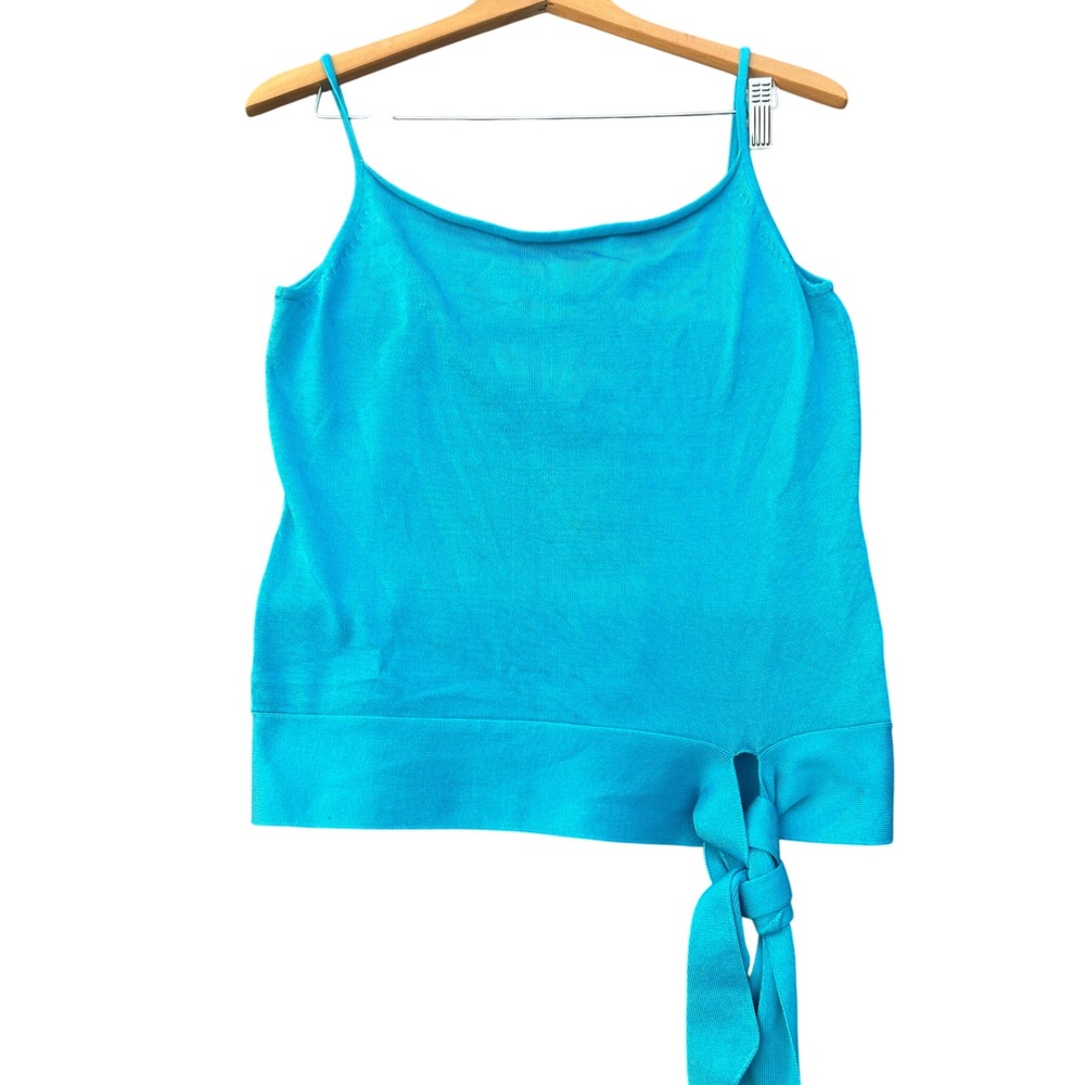 Banana Republic Tank Top Sleeveless Tie Waist Casual Blue Knit Top‎ M